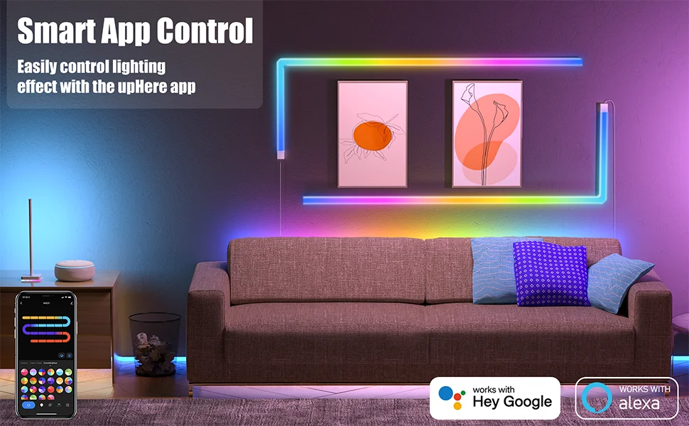 Uphere Smart Strip Lights With Multiple Dynamic Scenes Led Strip Light 5050 App Control Strip Led Light Bar Home Decoration Abs - Buy Wall Light,Led Light,Led Wifi Wall Light Product on Alibaba.com Uphere Smart Strip Lights With Multiple Dynamic Scenes Led Strip Light 5050 App Control Strip Led Light Bar Home Decoration Abs - Buy Wall Light,Led Light,Led Wifi Wall Light Product on Alibaba.com
