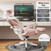 White frame pink mesh + headrest + padded footrest