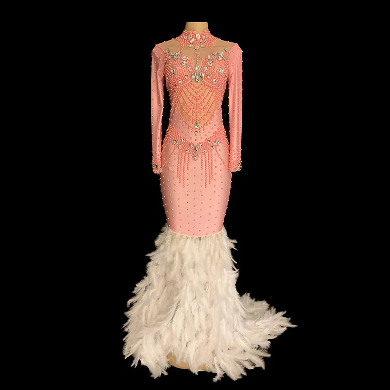 NOVANCE Sexy Club Dresses for Mature Woman Feather Train Tight Dresses  Women Lady Elegant Party Ladies Night Wear Clothing