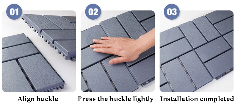 Plastic Modular Interlocking Patio Deck Tiles - Durable & Stylish