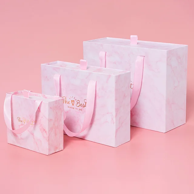 Pink Pull-Out Drawer Box for Gifts Empty Cosmetic Lipstick Jewelry Accompanying Boxes Glossy Lamination Paperboard Packaging
