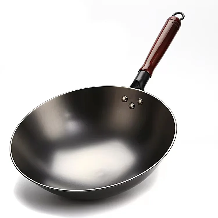 Углеродистой стали индукции вок Сковорода-гриль сковорода литого железа домашней кухни с ручками посуда для китайского