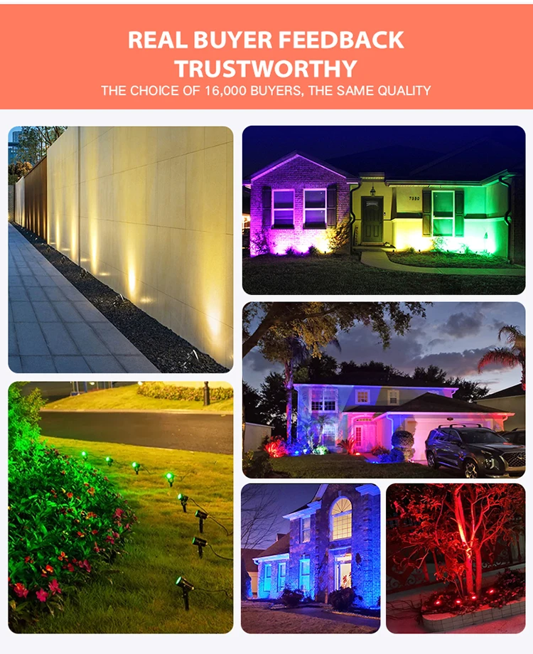 12v Decorative Outdoor Garden Lights Smart Tuya Multi Color 10w Cob Led