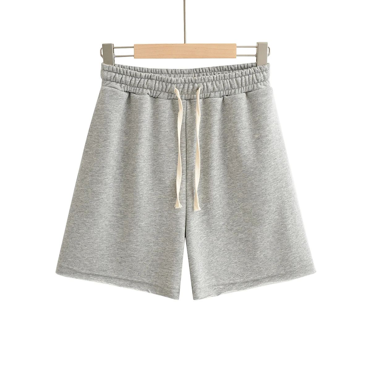 4 Colorway Drawstring Waist Solid Color Casual Fashion Polyester Cotton Mix Shorts for Women