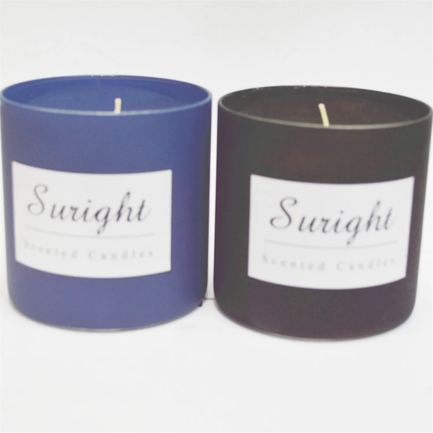Colored Painted Glass Soy Candles Scented Luxury 