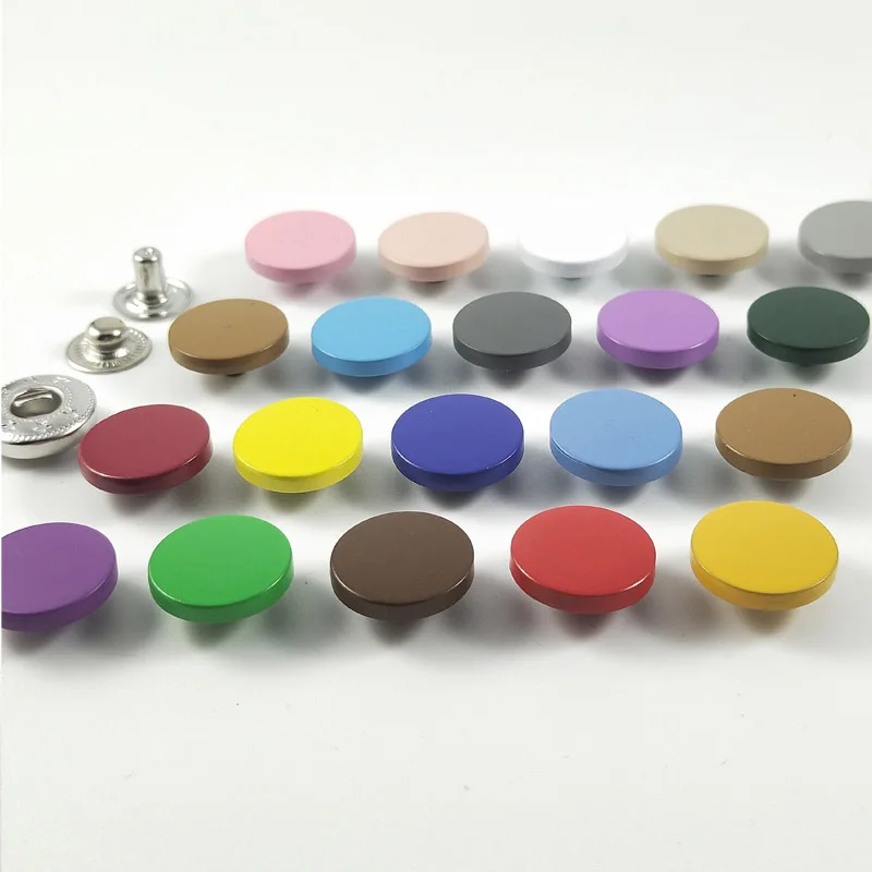 High Quality Matte Printed 4-Part Colorful Shank Spring Metal Snap Fastener Button for Decorated Clothes