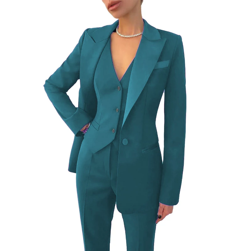 Tailleur Femme 2 Pièces élégant - Veste Et Pantalon Pour Cérémonie, Bureau, Tenue Formelle - 11