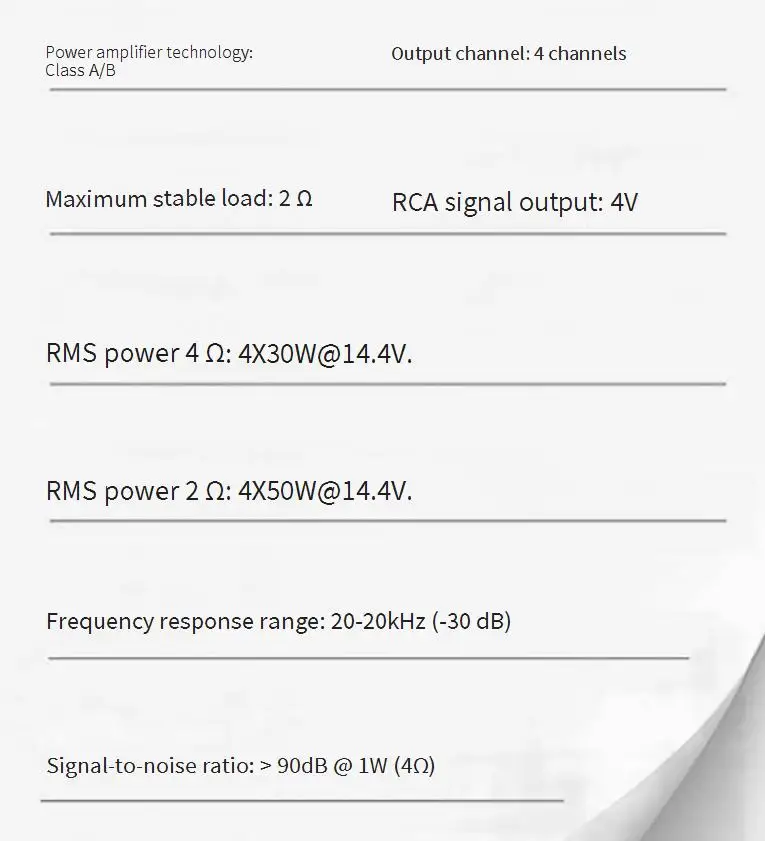 Professional High-Power Class AB 50W*4 30W*4 Car Amplifier DSP Audio Processor Lossless Audio Modification