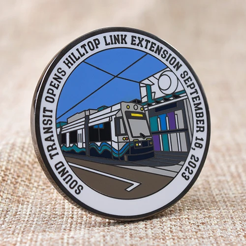 Custom hard enamel challenge coin — Sound Transit light rail commemorative