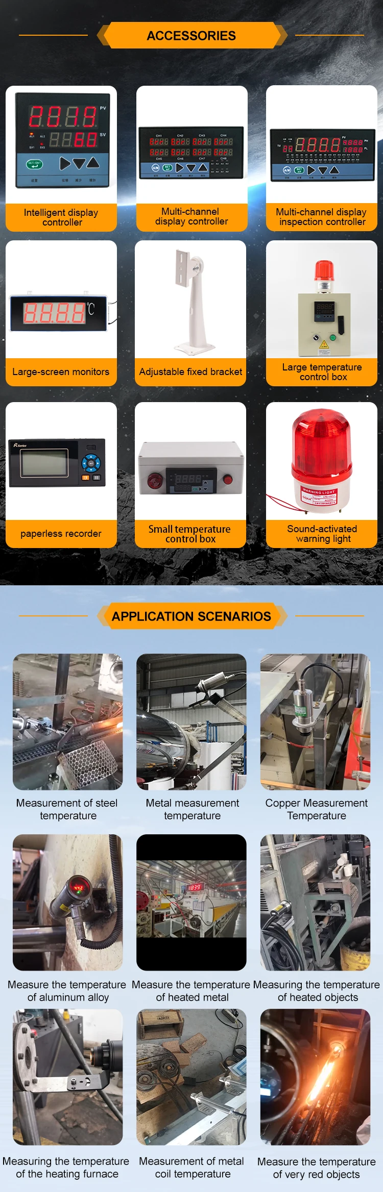 KASINTON JSD-H80AF -40~800℃ 4-20mA IP65 Non Contact Infrared Temperature Sensor manufacture