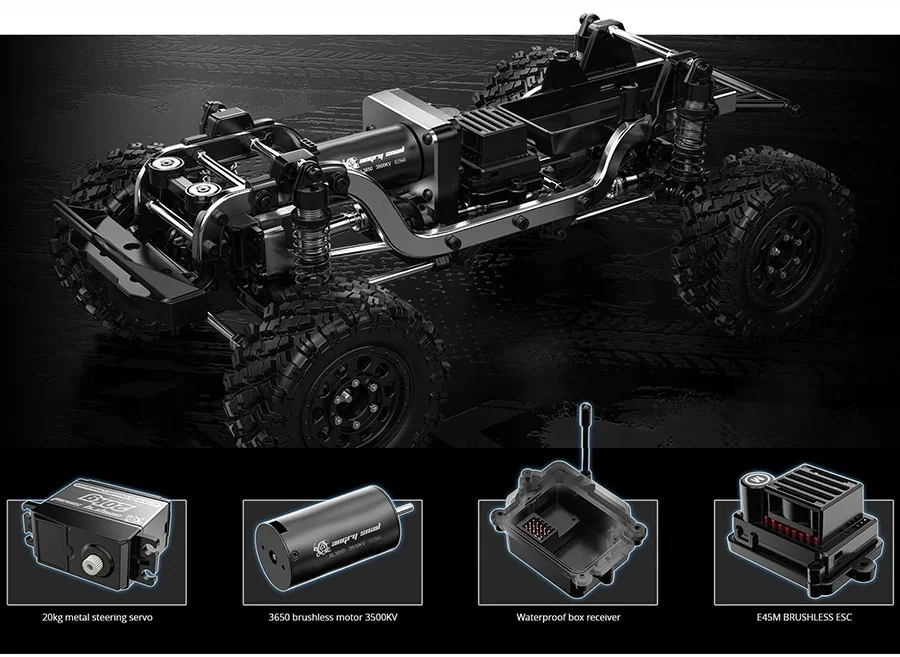MJX H12Y H12Y+ 1/12 2.4Ghz RCロッククロウラー 4WD アルミ合金製ボディ