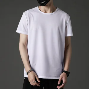 2026 Summer Trendy Athletic Breathable Mesh Fabric Quick Dry Ice Silk Solid Blank Sports Tee Gym Men's T-Shirt Anti-Pilling