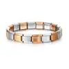 Steel with rose gold-18 pcs per strand