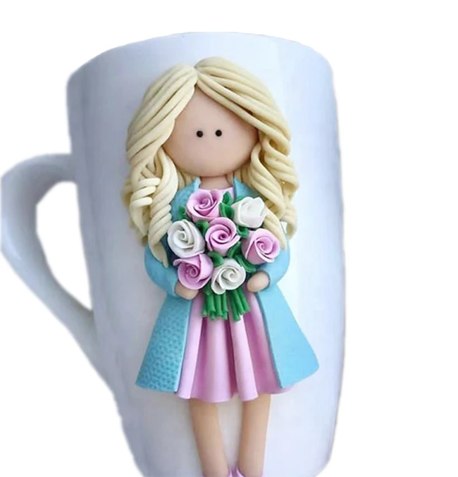 Couple Cups Clay Cup 1 Year Anniversary Gifts for Girlfriends 3D