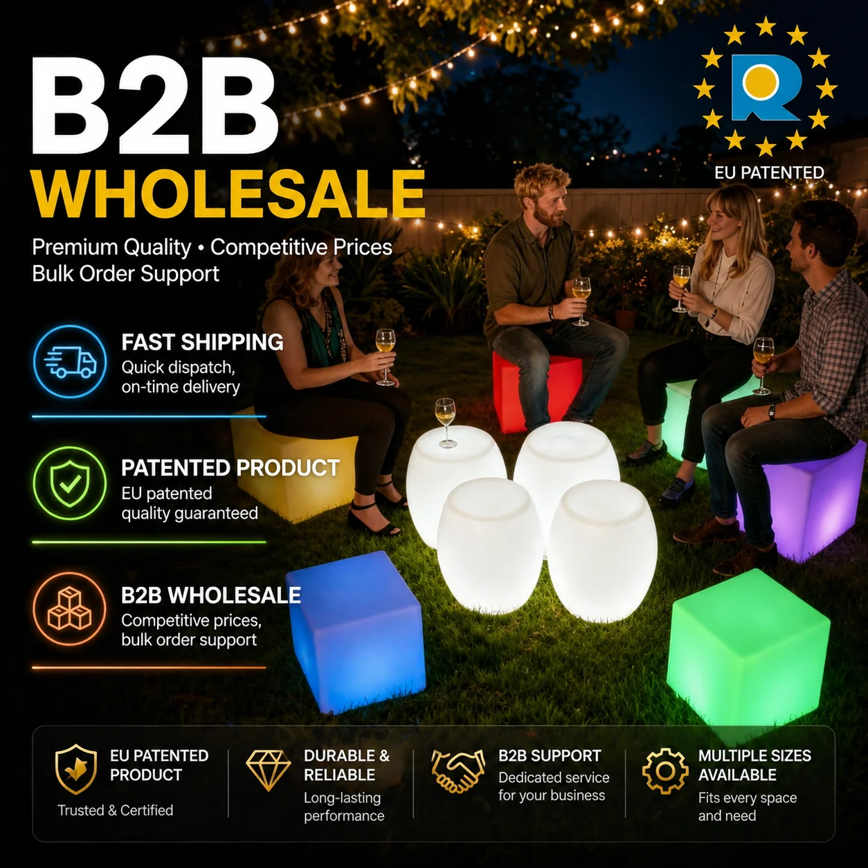 Wholesale Rechargeable LED Light Cubes for Bars & Nightclubs