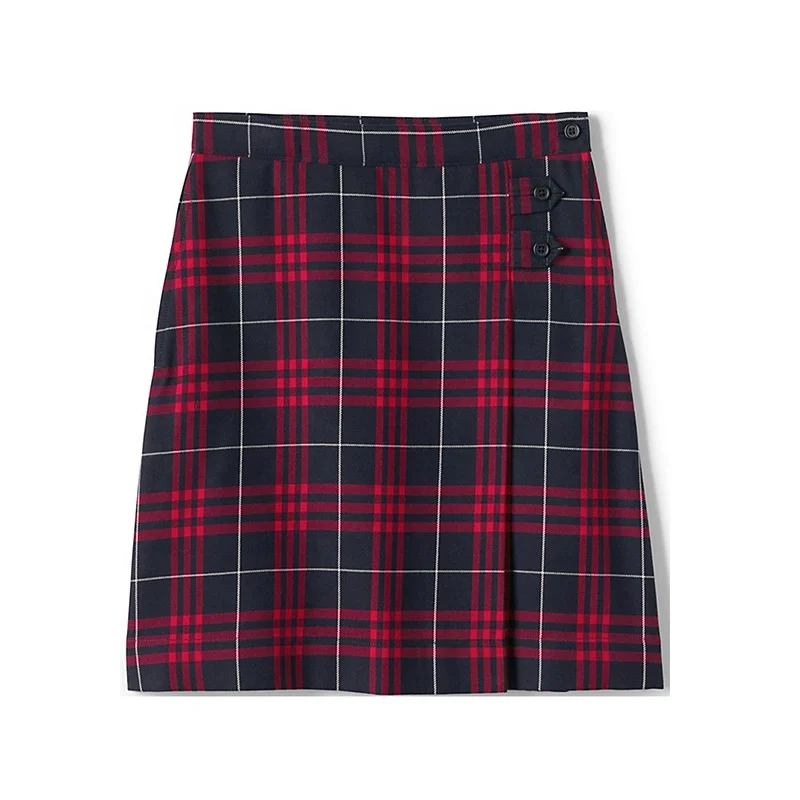 OEM ODM Custom Color Primary School Short Skirt Red Plaid Pleated Panties Skort Schools Uniforms Skirt Design With Picture