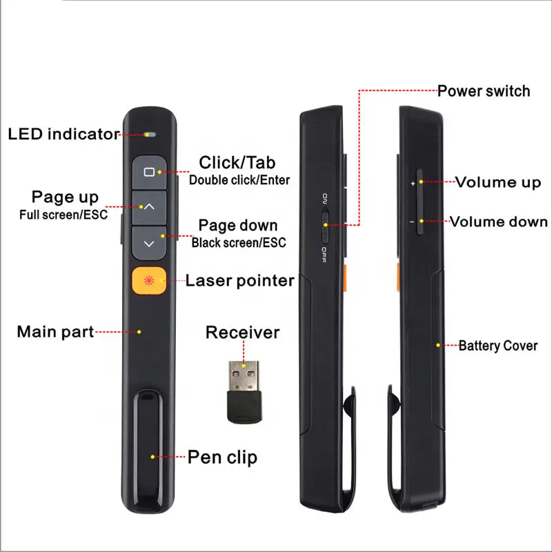 3 in 1 Red Green Laser Flashlight Pointer Light Tactical Hunting Adjustable Flash Light
