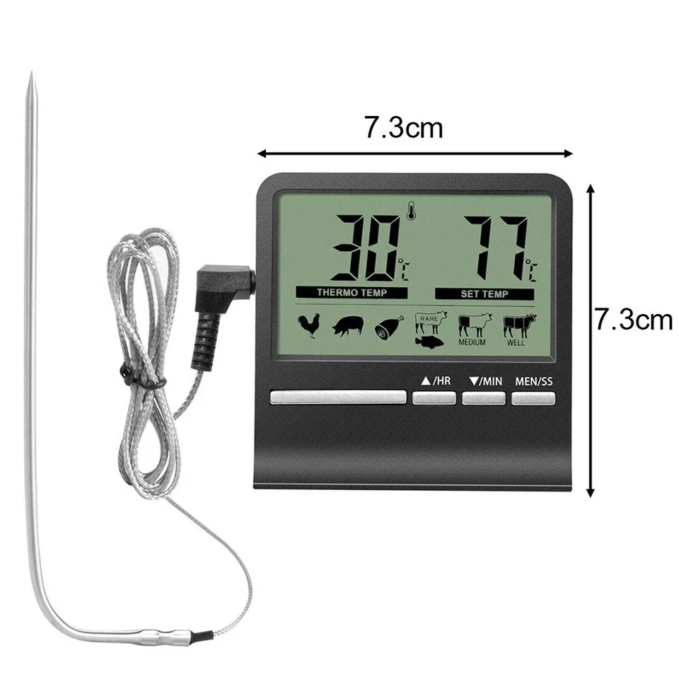 Hot Stainless Steel Digital Barbecue Grill Thermometer Kitchen Food Cooking Frying Thermometer