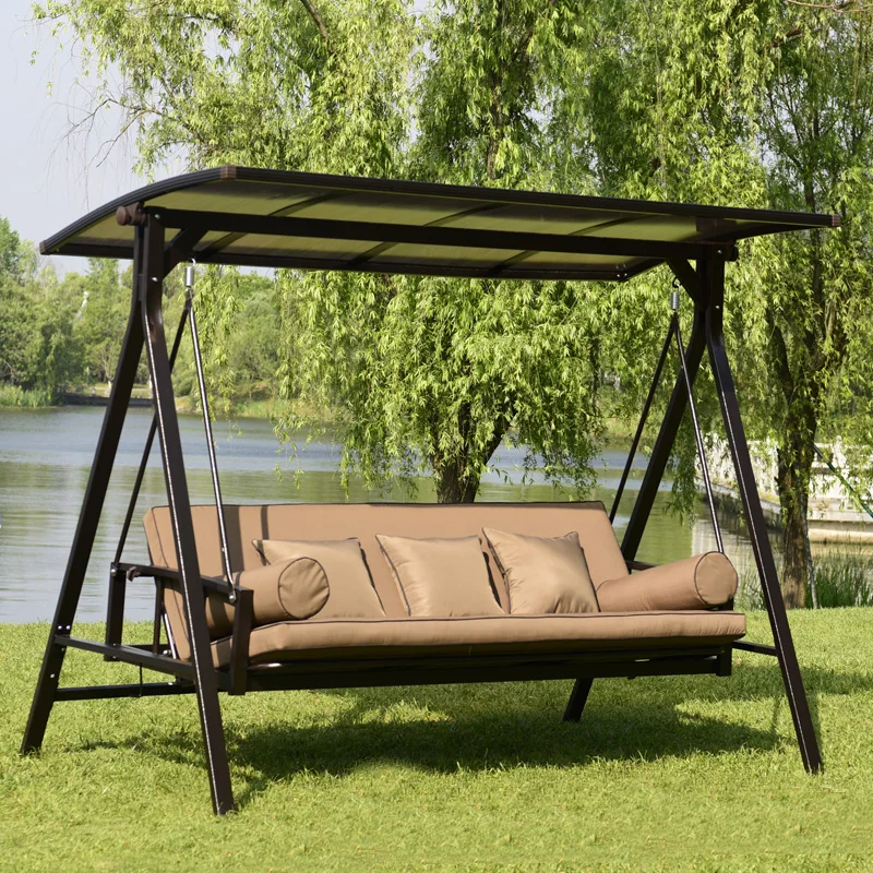 Modern Outdoor Metal Swing Chair for Patio Balcony Courtyard Garden  Park-Lazy Hammock Rocking Chair