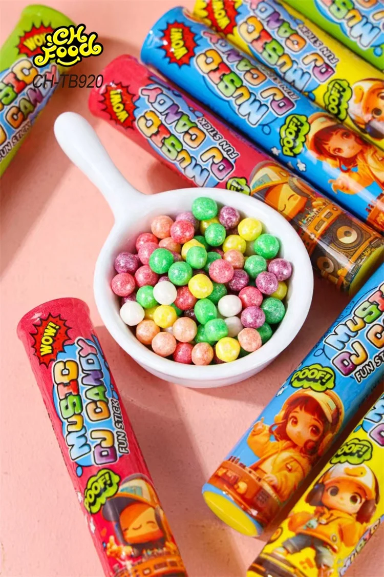 Wholesale Low MOQ Music DJ Candy Plastic Voice Toy With Sweet Tablet Hard Candy for Kids