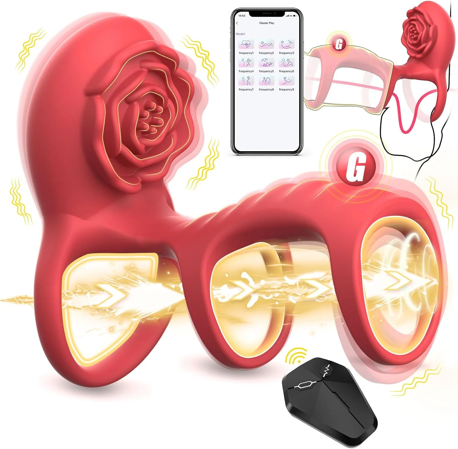 Wholesale Rose Male Cock Ring Lock Vibrating Cock Ring With Rose Clitoral  Stimulator New Vibrator Penis Ring for Men Sex Toys