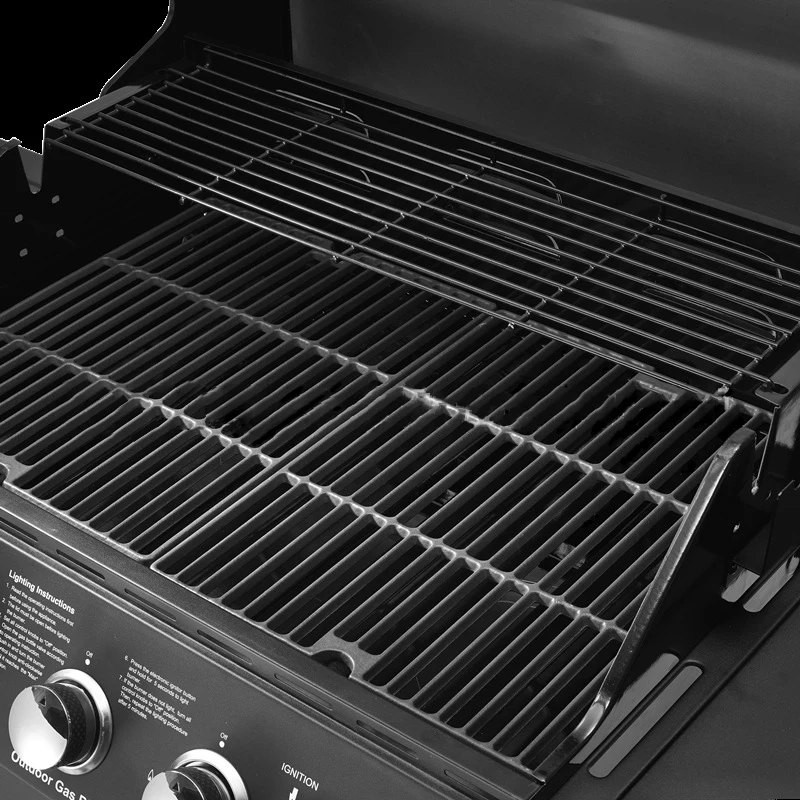 Outdoor Gas Bbq Grill With Stainless Steel Burner 5+1 Smokeless Movable