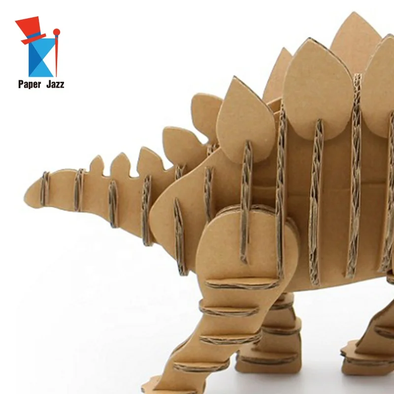 3D Cardboard Puzzle Stegosaurus for Home Decoration