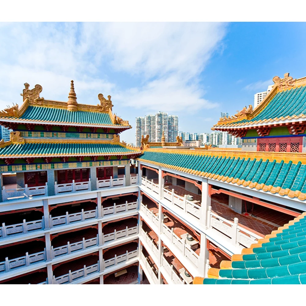 Asian Temple Pavilion Villa Chinese Style Classic Glazed Roofing Antique  Traditional Brick Clay Roof Tile for Oman, image size:1000x1000