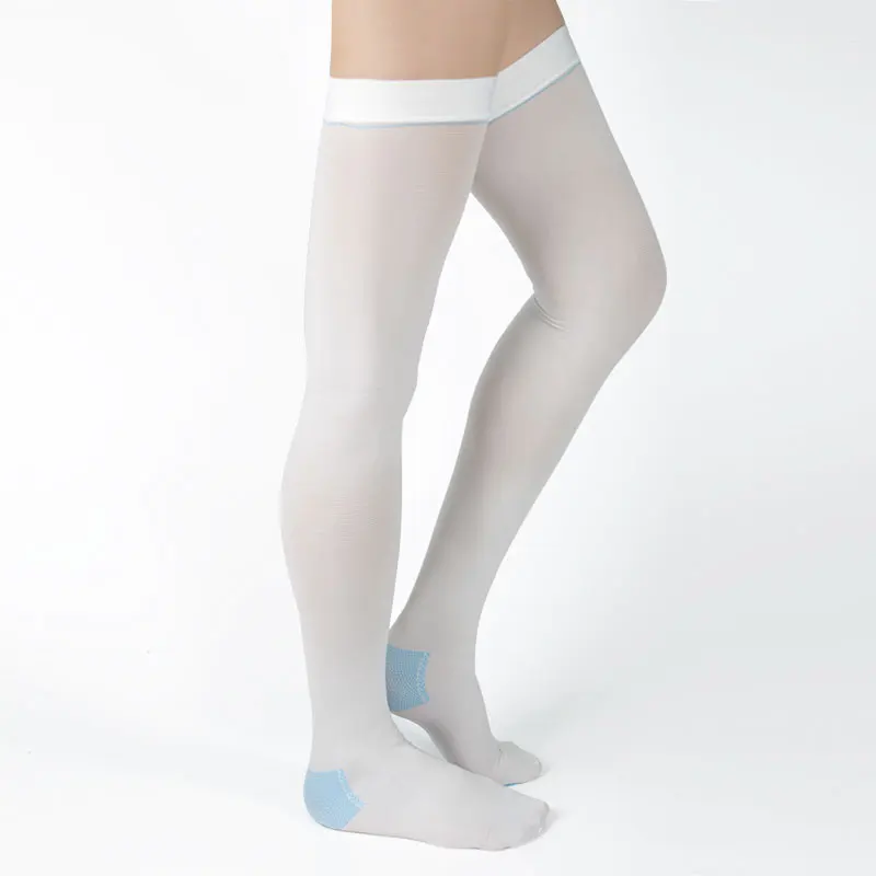 Custom Antiembolism Socks Open Toe Medical Nurse Thigh High
