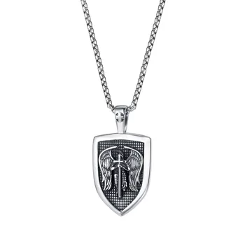 St Michael Necklace for Men Women Archangel Protect Angel Guardian Saint Michael Amulet Shield Protection Unique Jewelry Gift