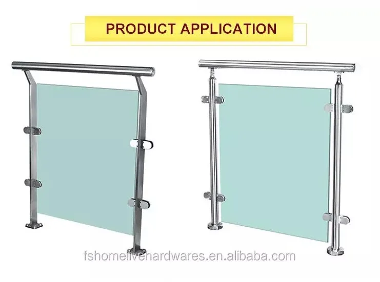 Modern Stainless Steel Glass Clamp Fitting Balcony Glass Guardrail