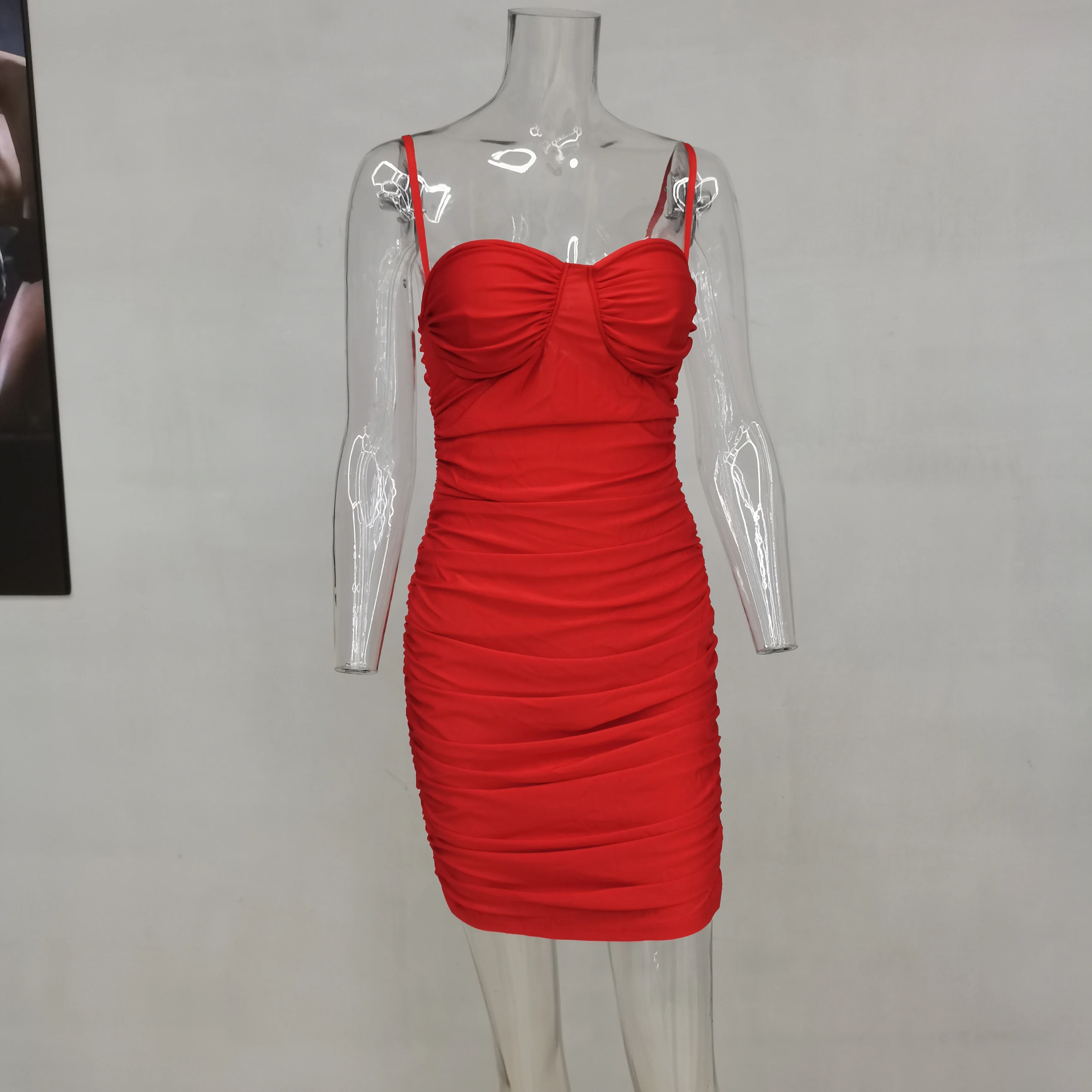 Sexy Solid Color Ruched With Belt V Neck Sleeveless Dresses(3 Colors)