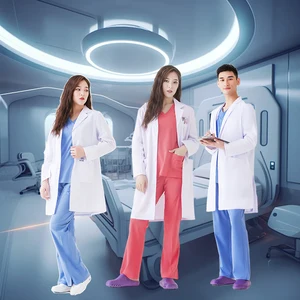 Professional White Polyester/Cotton Woven Breathable Lab Coat for Hospital Use Doctors and Nurses Uniform