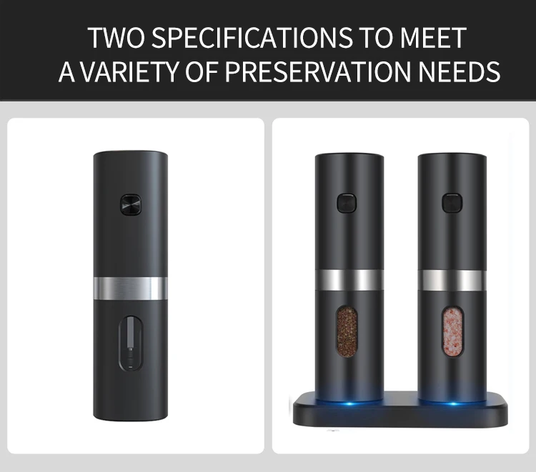 Wholesale Low Moq Pepper Grinder Set Of 2 Automatic Food Grade Salt And