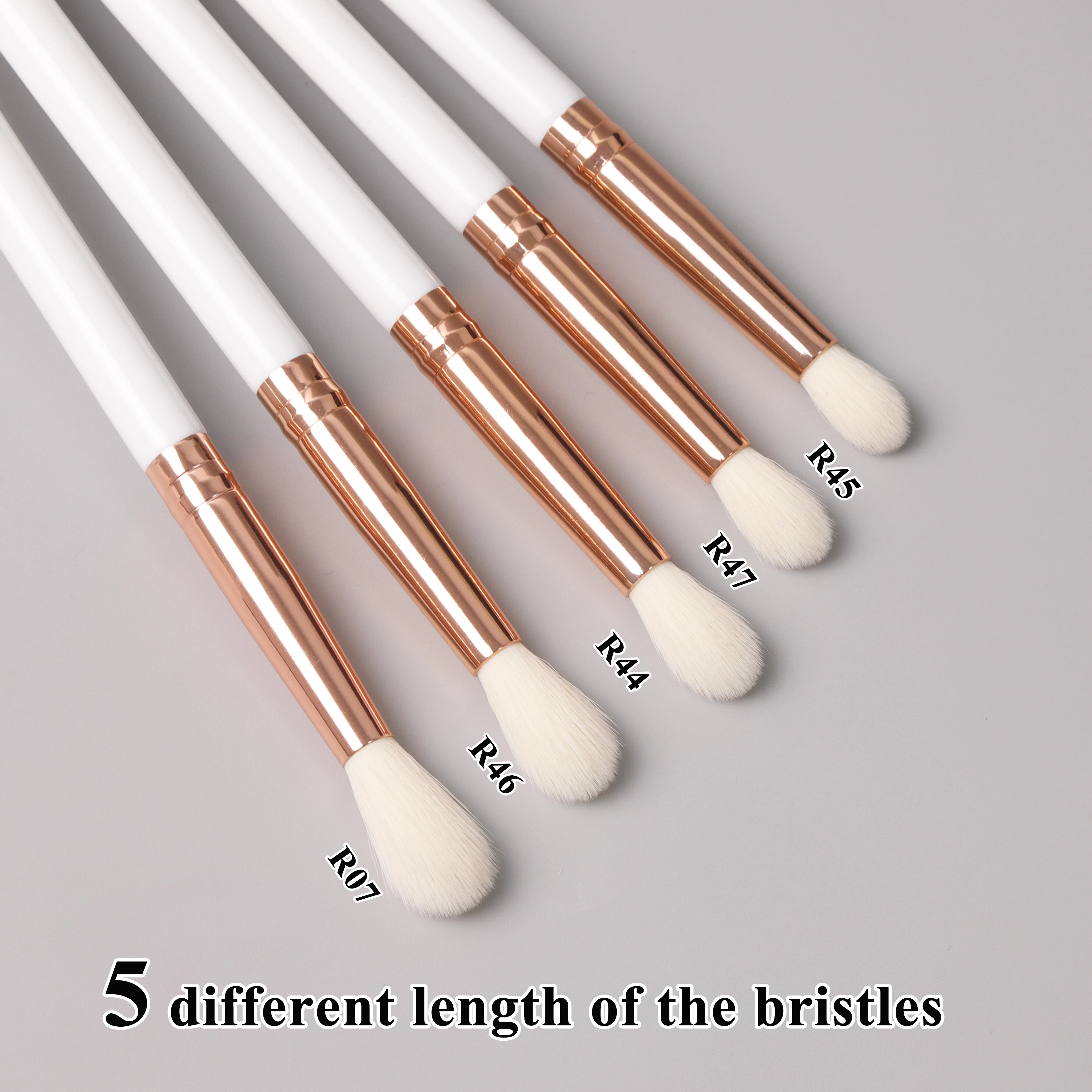EMF Professional High-quality Single Eyeshadow Blending Smudge Makeup Brush Rose Gold White Soft Hair Custom logo Makeup Tools
