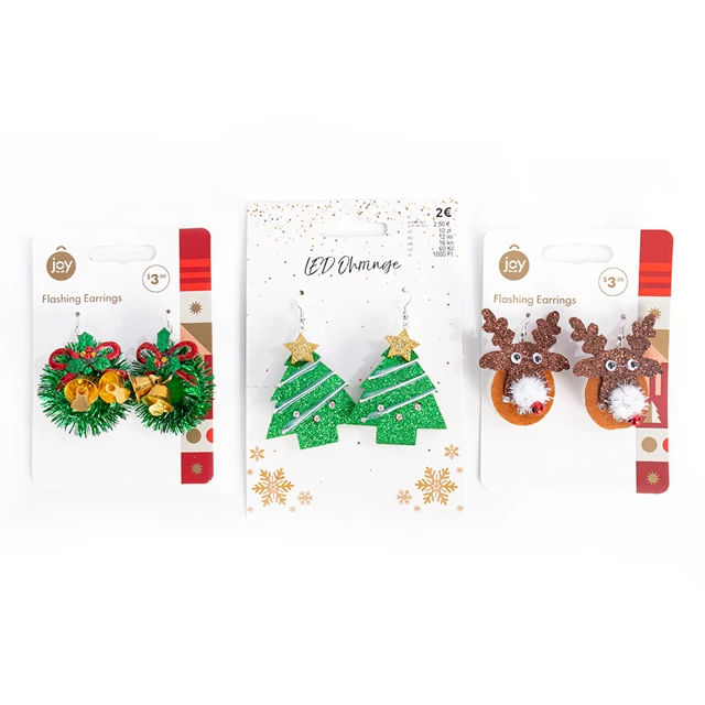 Хрустальные рождественские украшения в форме мультфильма, светодиодные светящиеся кольца для ушей