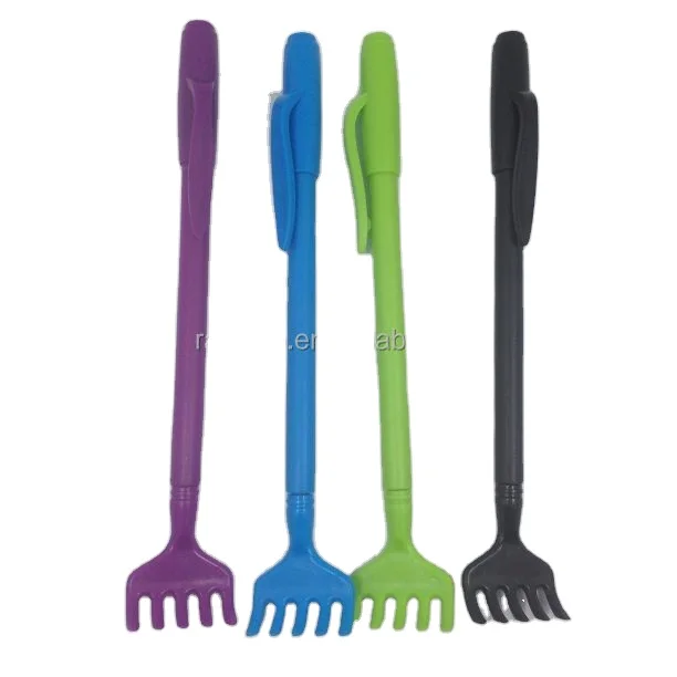 Logo Printed Cheap Plastic Extendable Retractable Back Scratcher with Clip