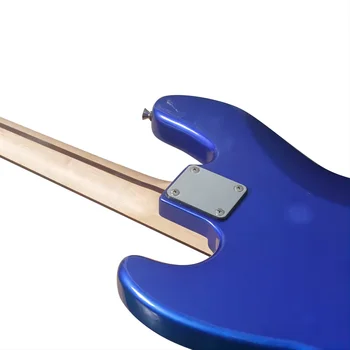 エレキベース ブルー 4弦 ブルーカラーエレクトリックジャズベースギターアルダーボディと24