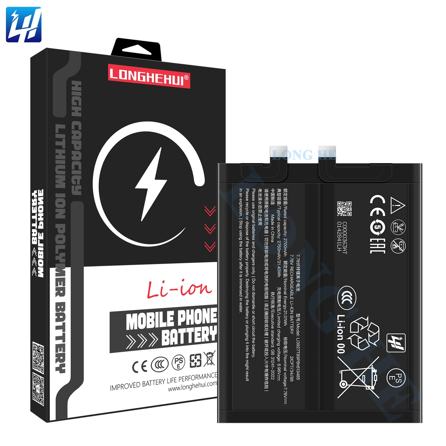 5500mAh Li3927T89P8h613485 Yüksek Kaliteli Li-ion Pil, ZTE Red