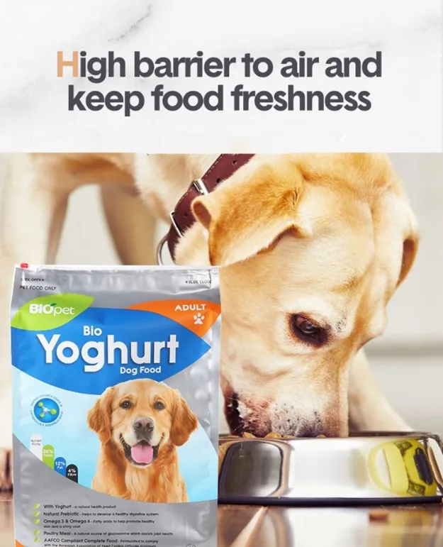 Dog Food Bag Supplier Oem Custom Logo Plastic Flat Bottom Side Gusset