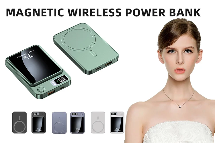 Portable 15W Wireless Fast Charging With LED Display 20000mAh Magnetic Power Bank