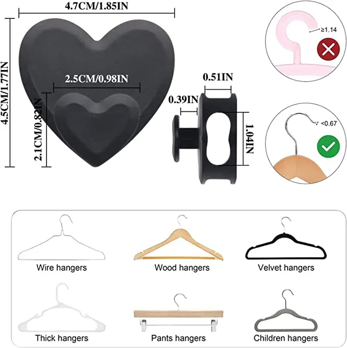 Hanger Hooks Space Saver Clothes Hanger Connector Hooks Space Heart Shaped  For Hangers Create Up To 3X More Space - Buy Hanger Hooks Space Saver Clothes  Hanger Connector Hooks Space Heart Shaped