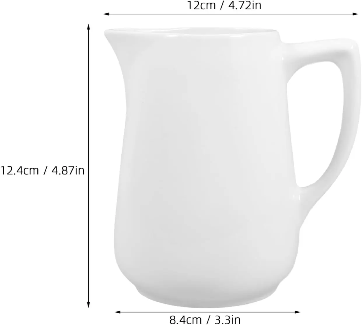 White milk jug with handle, ceramic milk jug for coffee cream salad, maple syrup dispenser, factory direct sales