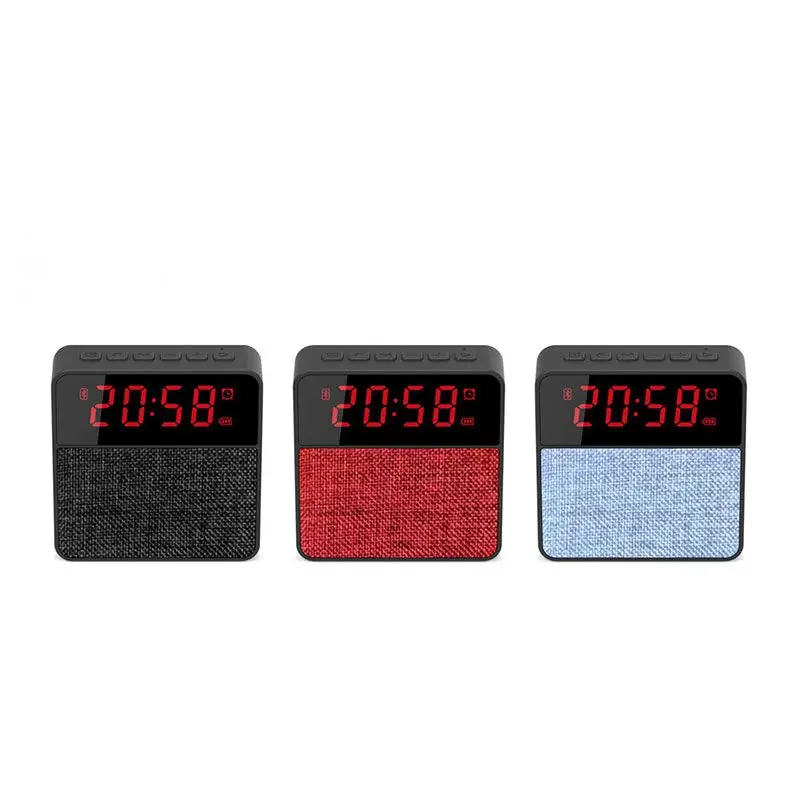 Jogger T1 Cloth Fabric Portable Bluetooth Mini Speaker with Alarm Clock  Display Screen MP3,FM Radio,TF Card Support,Clock Function Speakers  Portable Speaker (Black) : : Electronics