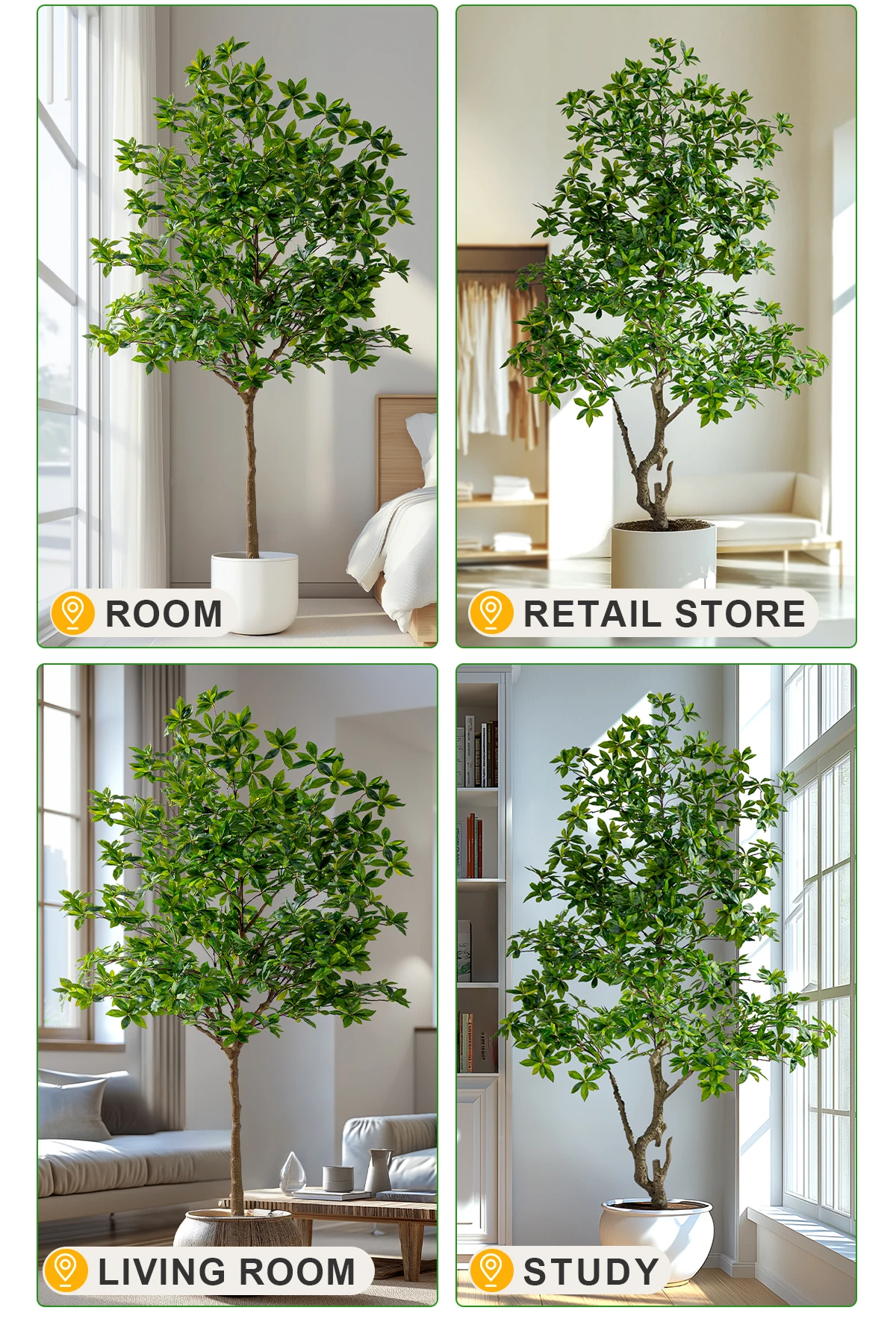 Simulated BigPieris Japonica Bonsai Indoor/Outdoor Christmas Decoration UV-Certified Green Leaf PE Artificial Plastic Tree UV factory