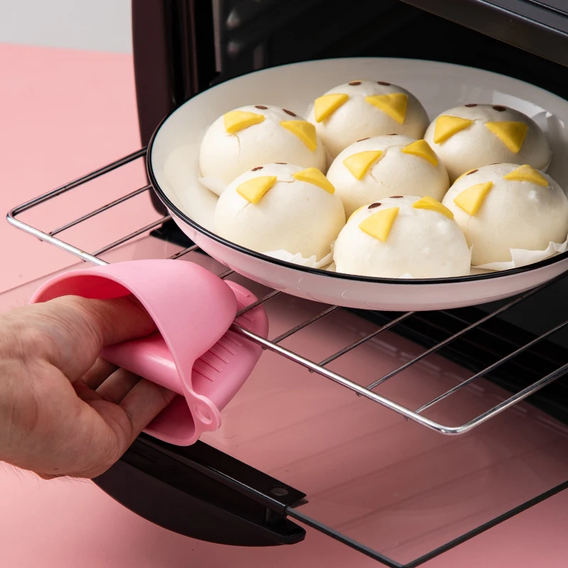 Kitchen Tool Clip Set with Anti-scalding Gloves Hot Plate Gripper Bowl Clips Silicone Rubber Pot Holder Heat Resistant Grips