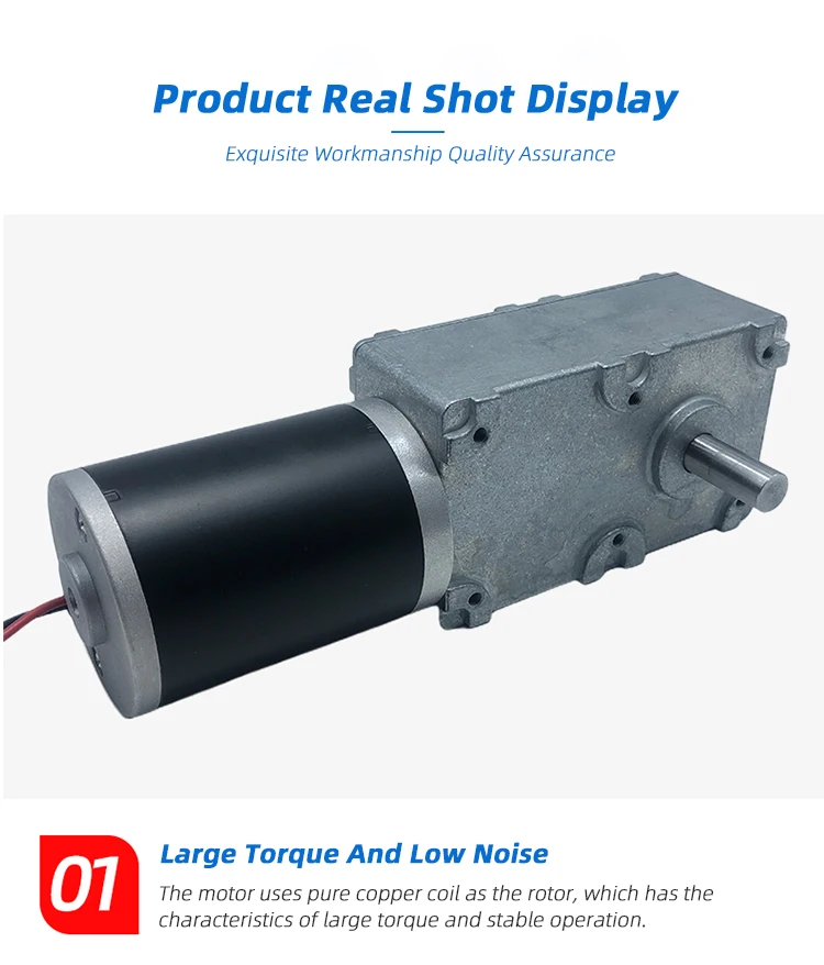 Permanent Magnet Low Rpm V V Dc Worm Gear Motor Horizontal Motor Lombchera Electrica Worm