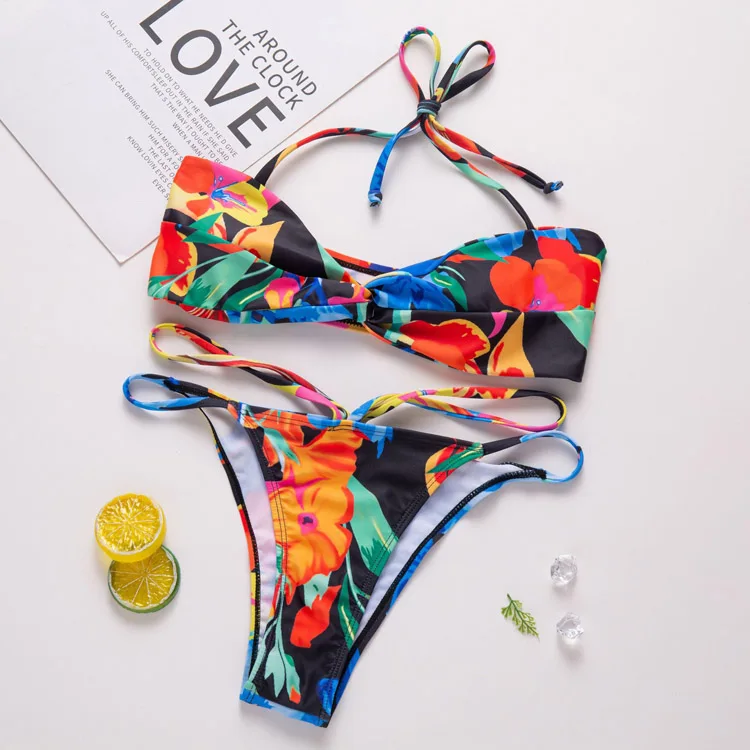 Top Quality Two Piece Swimsuit Bathing Suit Girls Flower Printing ...