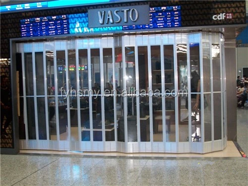 Moden Commercial New Cheap Crystal  Polycarbonate Aluminum Roller Shutter Sliding Door