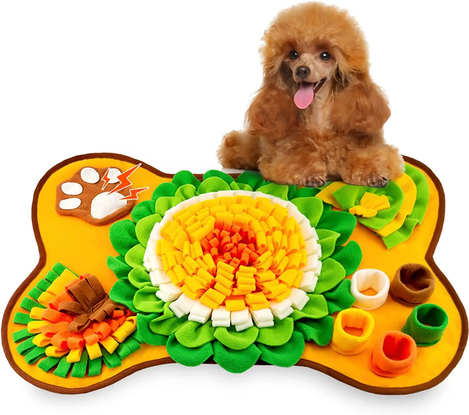 IVYPET Feeding Pet Dog Snuffle Carpet Sniffing Mat Puzzle Snuffle Mat For Dogs Nosework Dog Toy